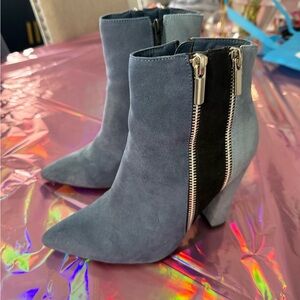 JustFab Blue and Black Heeled Boots